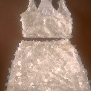 Meshki | Skirts | Daphne Diamant Cowl Neck Halter And Marlena Glomesh Mini  Skirt | Poshmark